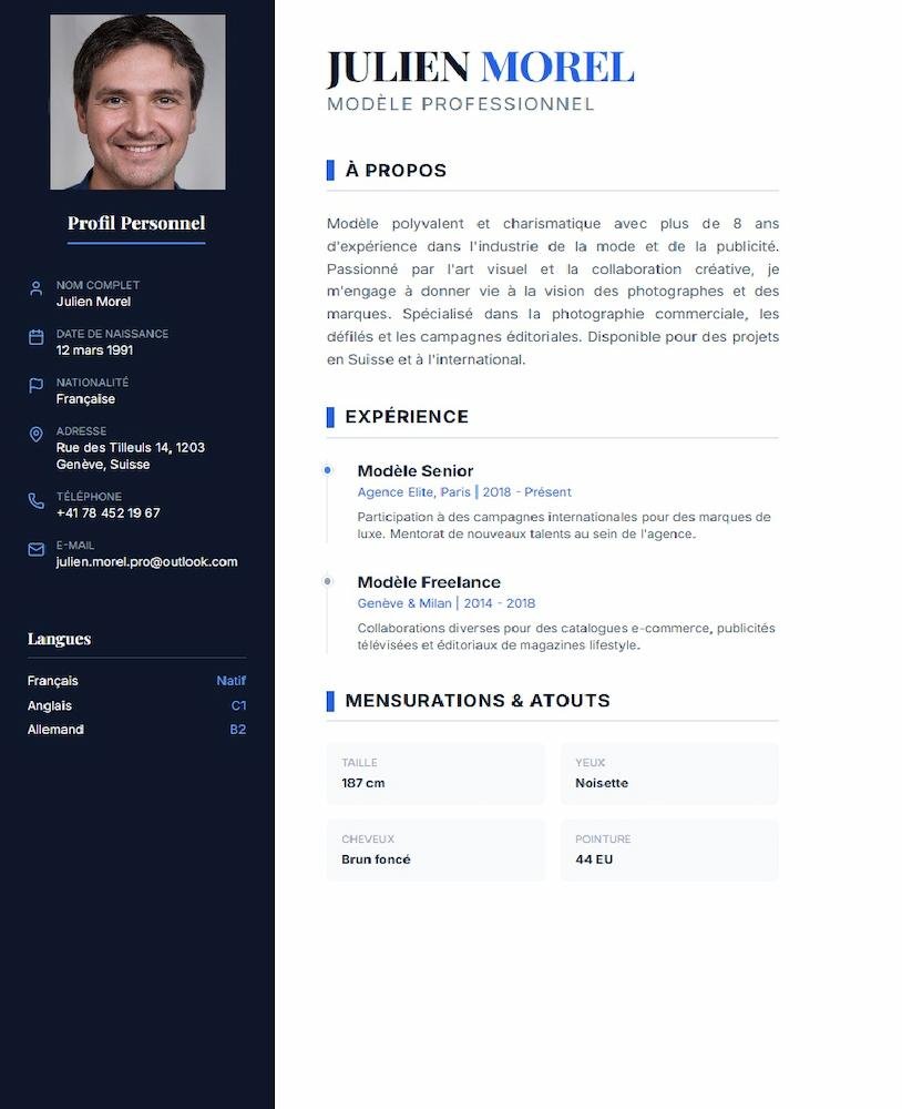 Exemple de CV pour travailler en Suisse